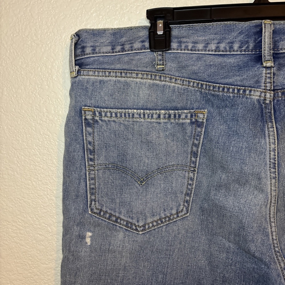 Size 40 Levi Strauss Cut Off Jean Shorts Blue Denim Distressed - Picture 11 of 15